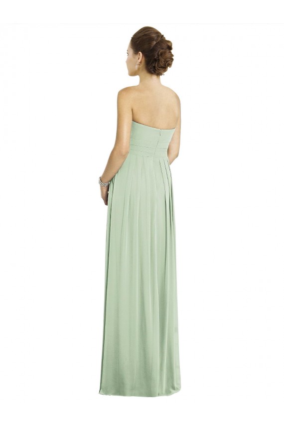 Full Length Strapless Chiffon Bridesmaid Dress with Sweetheart Neckline