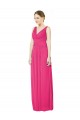 Sleeveless V-Neck Long Chiffon Bridesmaid Dress with V-Back