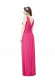 Sleeveless V-Neck Long Chiffon Bridesmaid Dress with V-Back