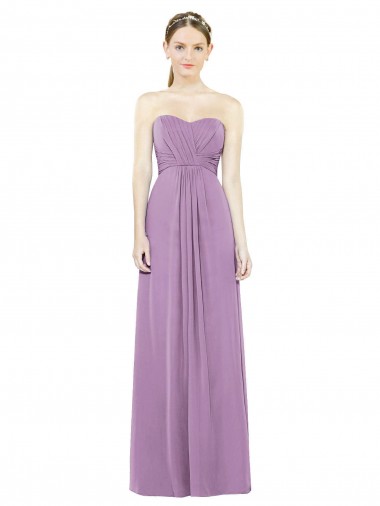 Sweetheart Neckline Strapless Chiffon Bridesmaid Dress with Wrap Pleat