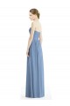 Strapless Long Chiffon Dress with Sweetheart Neckline And Draped Bodice