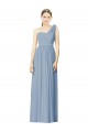Flower Shoulder Draped One Shoulder Chiffon Bridesmaid Dress