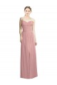 Crossover Draped Sweetheart Chiffon Bridesmaid Dress with Front Slit