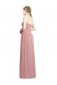 Crossover Draped Sweetheart Chiffon Bridesmaid Dress with Front Slit