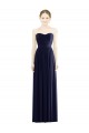 Low Back Draped Strapless Chiffon Bridesmaid Dress 