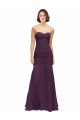Full Length Chiffon Bridesmaid Dress with Sweetheart Neckline and Ruffles