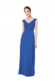 Long Chiffon Strapless Bridesmaid Dress with Wide Front and Back V-Neckline