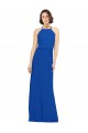 Long Jewel Neckline Chiffon Bridesmaids Dress wit Chiffon Tie Sash