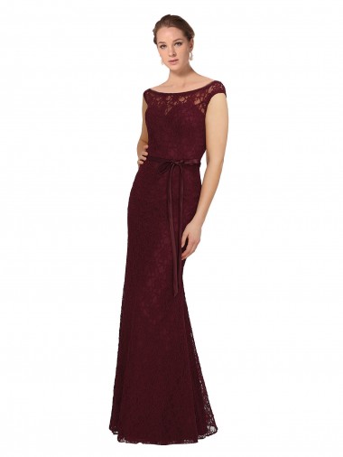 Lace Bridesmaids Dress with Matching Satin Tie Sash