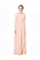Full Length Chiffon Bridesmaid Dress with V-Front and Back