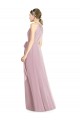 Shirred Halter Neck Long Chiffon Bridesmaid Dress