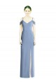 Draped Cold Shoulder Sweetheart Long Chiffon Bridesmaid Dress