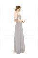 Draped Cold Shoulder Chiffon Bridesmaid Dress with Pleated Wrap Bodice