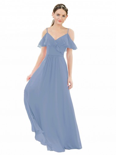 Pleated One Shoulder A-Line Chiffon Bridesmaid Dress