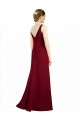 Twist-Knot V-Neckline Long Chiffon Bridesmaid Dress