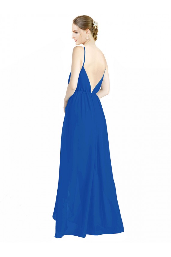Sleeveless Surplice Chiffon Bridesmaid Dress with Spaghetti Straps