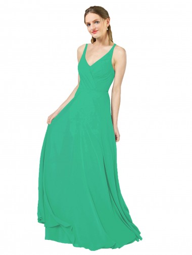 Classic Chiffon Bridesmaid Dress with Lace-Up Back