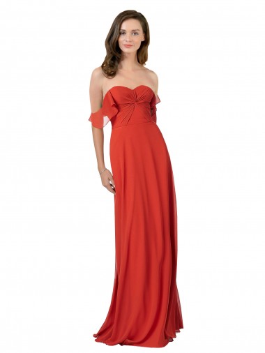 Chiffon A-Line Bridesmaid Dress with Ruched Bodice