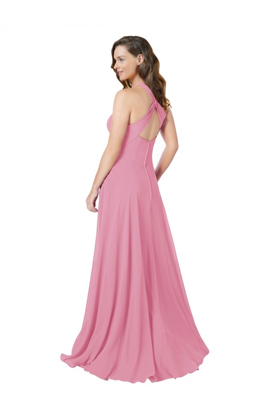 Chiffon Bridesmaid Dress with Keyhole Front