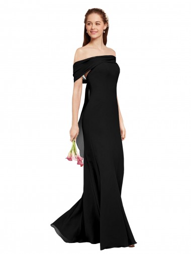 Fit and Flare Long Chiffon Bridesmaid Dress with Sash and Open Back