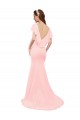 Fit and Flare Chiffon Bridesmaid Dress with V-Neck and Flutter Sleeves