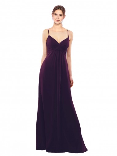 Floor Length A-Line Chiffon Bridesmaid Dress with Criss Cross Back