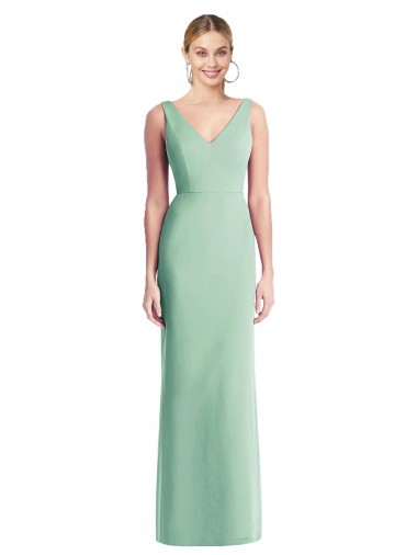 Sleeveless Tie Back Chiffon Trumpet Chiffon Bridesmaid Dress