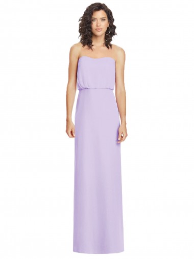 Full Length Lux Chiffon Blouson Bodice Bridesmaid Dress