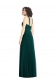 Draped Halter Neck Long Chiffon Bridesmaid Dress with Low Back