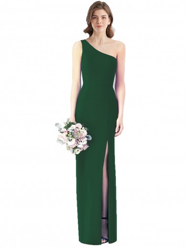 One Shoulder Chiffon Trumpet Bridesmaid Dress