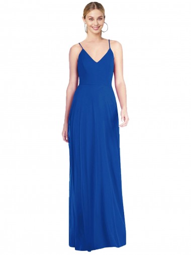 Criss Cross Back A-Line Chiffon Maxi Bridesmaid Dress
