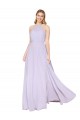 High Neck Halter Shirred Chiffon Bridesmaid Dress