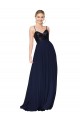 Sweetheart High Neck Sequin Top Long Chiffon Bridesmaid Dress