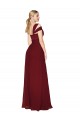 Off the Shoulder Long Chiffon Bridesmaid Dress with Side Slit