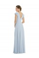 Flutter Sleeve V Keyhole Chiffon Maxi Bridesmaid Dress
