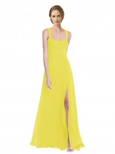Wide Strap Sweetheart Maxi Bridesmaid Dress