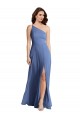 One Shoulder Full Length Maxi Bridesmaid Dress with Flirty Slit