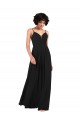 Simple V-Neckline Chiffon Bridesmaid Dress with Pleated Skirt