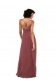 Simple V-Neckline Chiffon Bridesmaid Dress with Pleated Skirt