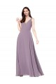 Long Formal Chiffon Bridesmaid Dress with Open Back