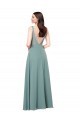 Long Formal Chiffon Bridesmaid Dress with Open Back
