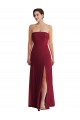 Cuffed Strapless Maxi Bridesmaid Dress with Front Slit