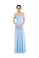 Off the Shoulder Draped Neckline Maxi Bridesmaid Dress