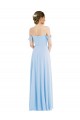 Off the Shoulder Draped Neckline Maxi Bridesmaid Dress