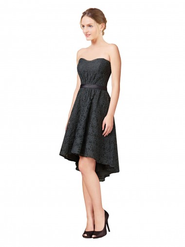Lace Bridesmaid Dress with Hi-Low Hemline