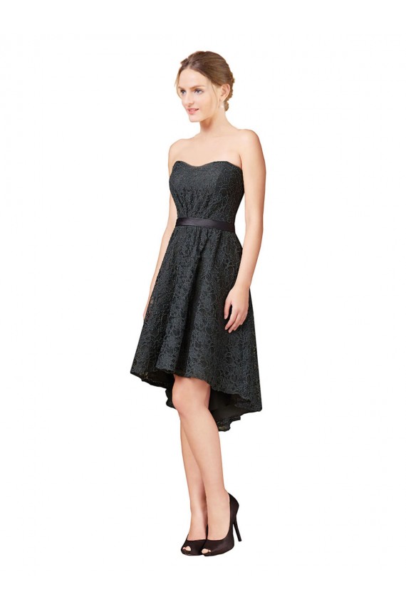 Lace Bridesmaid Dress with Hi-Low Hemline