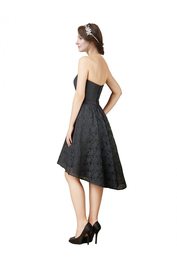 Lace Bridesmaid Dress with Hi-Low Hemline