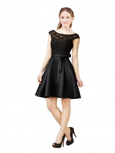 Lace and Satin Bridesmaid Dress with V-Back