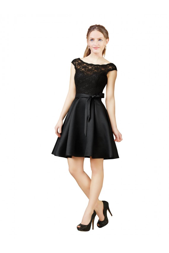 Lace and Satin Bridesmaid Dress with V-Back
