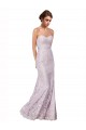 Floor Length Fitted Sweetheart Lace Bridesmaid Dress